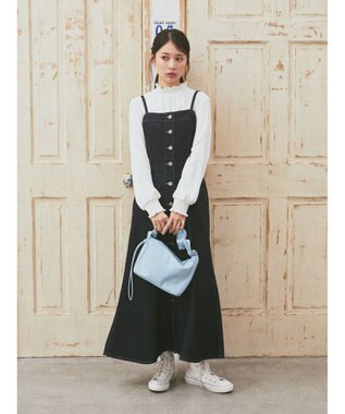 earth music&ecology ボタンキャミデニムワンピース Indigo