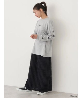 earth music&ecology Ｄｉｓｎｅｙ／袖プリントフィガロロンＴ Gray Mixture
