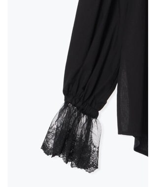 Te chichi レースカフスボリュームスリーブブラウス ブラック