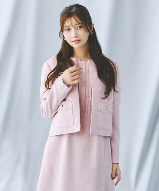 TOCCA 【洗える・消臭】MIST TWEED ジャケット ピンク系5