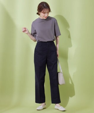 ANY 【UVケア】ビューティーベーシックモックネック半袖プルオーバー チャコール