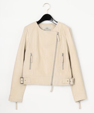 GRACE CONTINENTAL レースアップライダースジャケット ベージュ