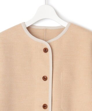 J.PRESS YORK STREET 【WOMEN】ノーカラーブルゾン ベージュ系