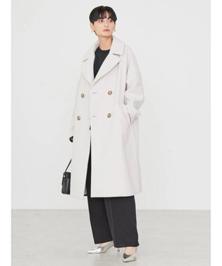 AMERICAN HOLIC 中空ＦＩＢＥＲドロップショルダーチェスターコート Light Gray