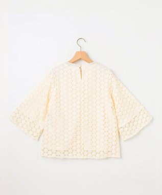 組曲 S 【WEB限定】フラワーレース袖フレア ブラウス アイボリー系