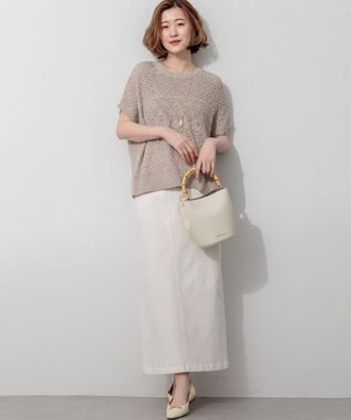 23区 天然石 ランダムカット ネックレス アイボリー系