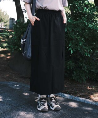 SHARE PARK LADIES 【撥水・UVカット・ストレッチ・軽量 】ナイロンカーゴスカート（S・Mサイズ） ブラック系