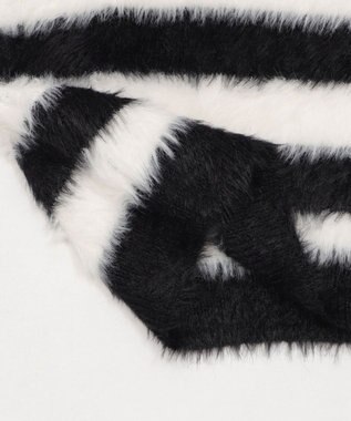 WEGO シャギーニットプルオーバー ホワイトボーダー