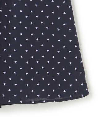 23区 L 【洗える】トライアングルプリント スカート ネイビープリント