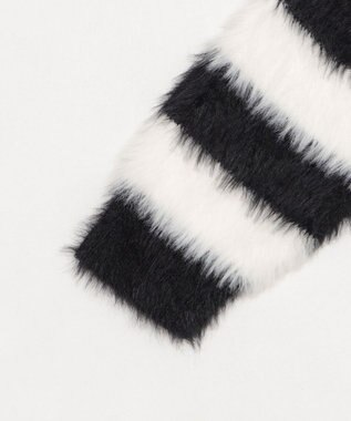 WEGO シャギーニットプルオーバー ホワイトボーダー