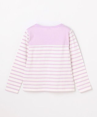 組曲 KIDS 【110-140㎝】 リボンボーダー Tシャツ ラベンダー