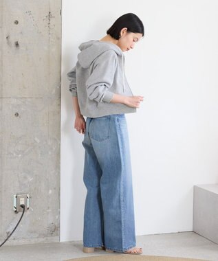 AMERICAN HOLIC ラメミニ裏毛ショートＺＩＰパーカー Light Gray Mixture