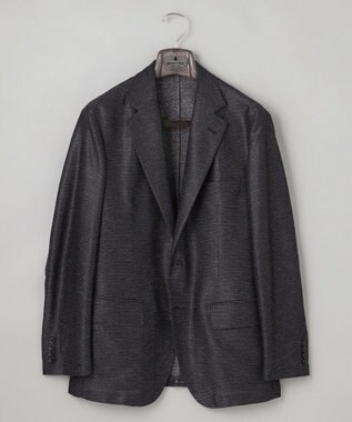 GOTAIRIKU 新素材セットアップ【通気性抜群/洗える/シワになりにくい】カラミプリントストレッチセットアップ ジャケット グレー系8