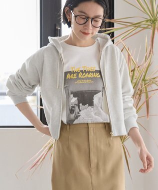 AMERICAN HOLIC ラメミニ裏毛ショートＺＩＰパーカー Oatmeal