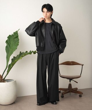 WEGO 【セットアップ対応】2タックバギースラックス ブラックストライプ