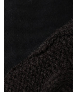 CRAFT STANDARD BOUTIQUE ケーブルニット切り替え裏起毛スウェット Black