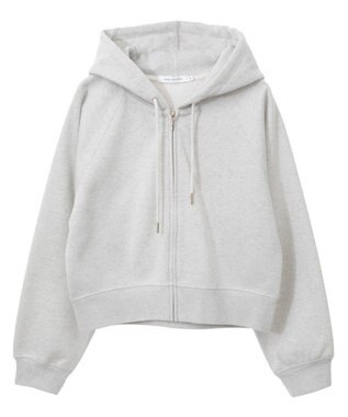 AMERICAN HOLIC ラメミニ裏毛ショートＺＩＰパーカー Oatmeal