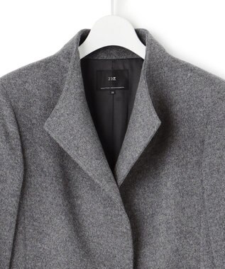 23区 L ウールカシミヤビーバー スタンドカラー  コート グレー系