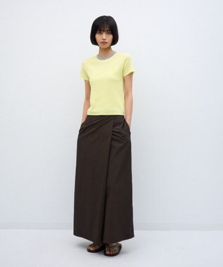 ATON FRESCA CIRCULAR RIB | パーフェクトフィットリンガープルオーバー  YELLOW/GRAY
