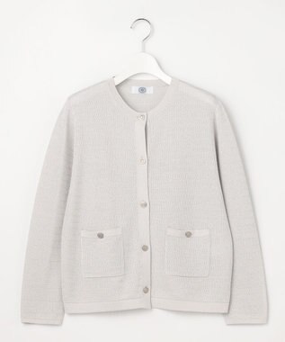 J.PRESS LADIES Paper Blend Summer ニット ジャケット ライトグレー系