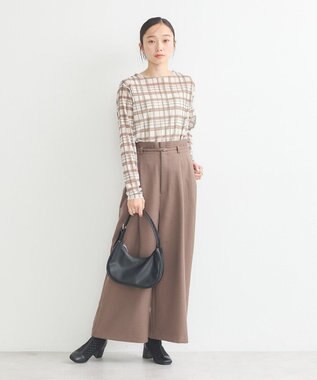 earth music&ecology シアーチェックプルオーバー Beige
