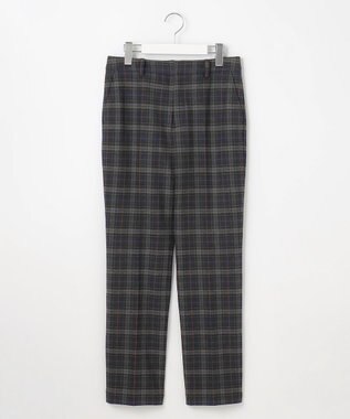 J.PRESS LADIES L 【洗える】チェルビックチェック テーパード パンツ ネイビーチェック系3