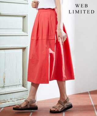  【WEB限定カラーあり・洗える】ライトタフタ フレアー スカート