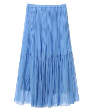 Green Parks シアープリーツボリュームスカート Blue