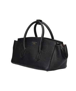 INTER-CHAUSSURES 【CHRISTIAN VILLA】シュリンクレザーハンドバッグ ブラック