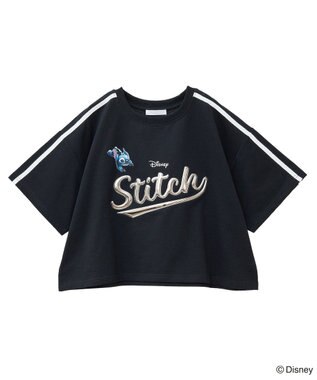 Green Parks スティッチ／メタルプリントクロップドミニ裏毛プル Black