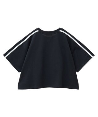 Green Parks スティッチ／メタルプリントクロップドミニ裏毛プル Black