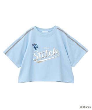 Green Parks スティッチ／メタルプリントクロップドミニ裏毛プル Light Blue