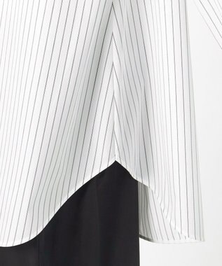 23区 【GOLD LABEL】コットンニドム 2WAYボウタイ ブラウス オフストライプ