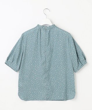 J.PRESS LADIES 【洗える・イージーケア】スパンローンランダムドット ブラウス スモーキーグリーン系5