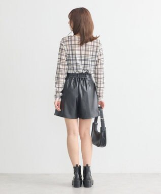 earth music&ecology シアーチェックプルオーバー Ivory