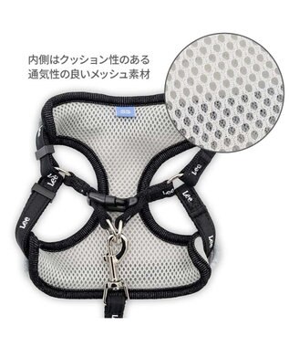 PET PARADISE Lee バンダナ ハーネス＆リード Ｓ グレー×ブラック