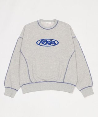 WEGO 【ユニセックス着用ITEM】ショートカラーステッチサガラロゴプルオーバー 杢グレー