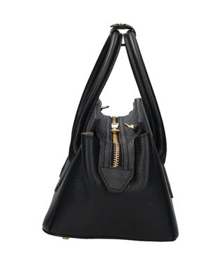 INTER-CHAUSSURES 【CHRISTIAN VILLA】シュリンクレザーハンドバッグ ブラック