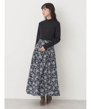 earth music&ecology チェーンリブハイネックプルオーバー Black