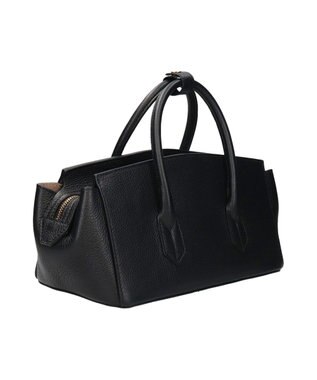 INTER-CHAUSSURES 【CHRISTIAN VILLA】シュリンクレザーハンドバッグ ブラック