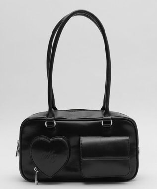 WEGO ハートポケットボストンバッグ ブラック
