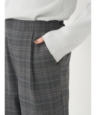 earth music&ecology チェックストレートパンツ Check Beige