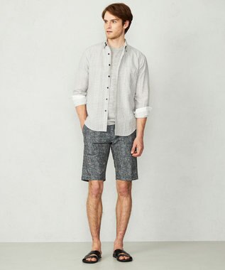 JOSEPH ABBOUD 【オーガニックコットン】リヨセルリネンプリント シャツ ホワイト系4