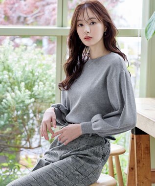 Tiaclasse 【安田美沙子さん着用・新色追加・洗える】ボリュームパフスリーブニット グレー
