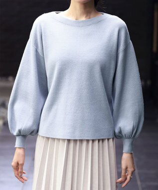 Tiaclasse 【安田美沙子さん着用・新色追加・洗える】ボリュームパフスリーブニット サックス