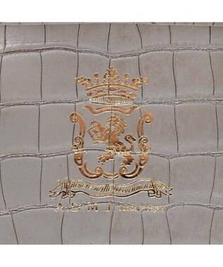 A.D.M.J. 【牛革】クロコ型押しヘリ巻きボストン28cm アルジェント