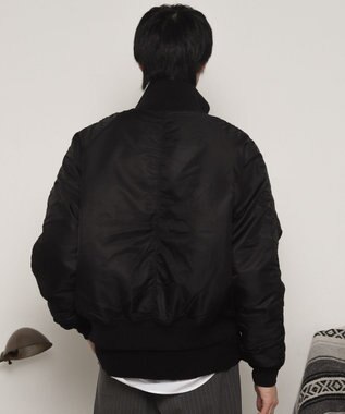 WEGO ナイロンスタンドブルゾン ブラック