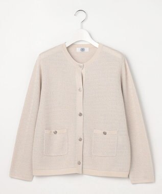 J.PRESS LADIES Paper Blend Summer ニット ジャケット ライトベージュ系