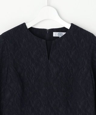 J.PRESS LADIES S ボタニカルジャガード ワンピース ネイビー系