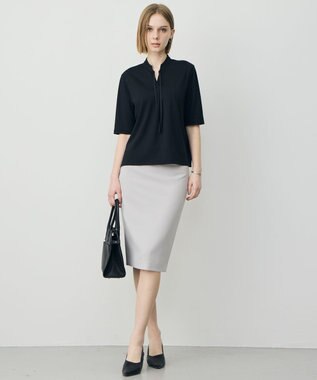 ICB 【先行予約】 スパンプラチナムジョーゼット ナロータイカットソー ブラック